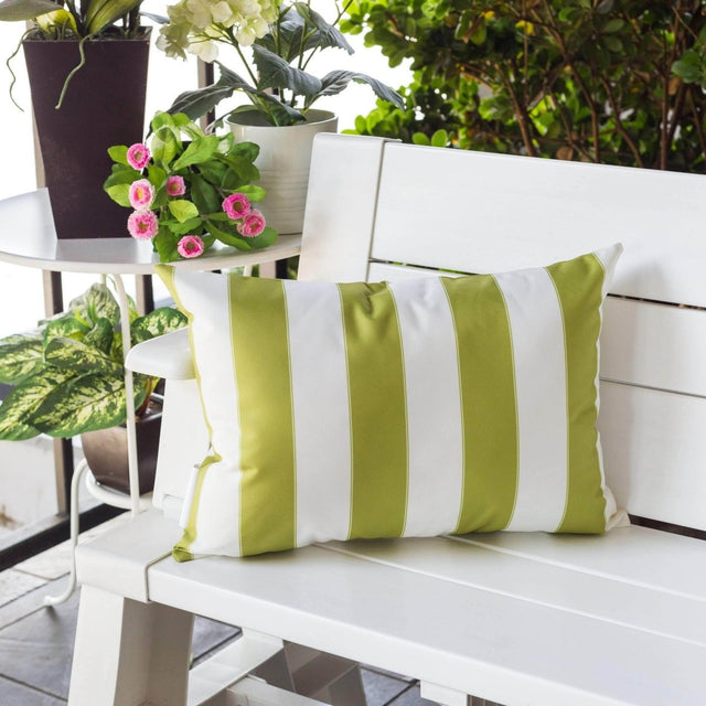 Weather Resistant Lime Green Polyester Outdoor Pillow 14x20 - Omega Lifestyles