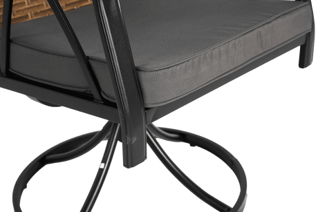 5 Piece Outdoor Wicker Patio Dining Set With Swivel Rocker Chairs - Somnio - Omega Lifestyles