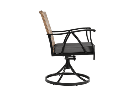 5 Piece Outdoor Wicker Patio Dining Set With Swivel Rocker Chairs - Somnio - Omega Lifestyles