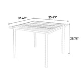 5 Piece Outdoor Wicker Patio Dining Set With Swivel Rocker Chairs - Somnio - Omega Lifestyles