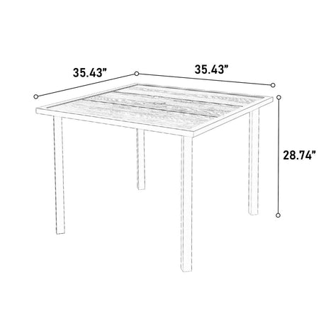 5 Piece Outdoor Wicker Patio Dining Set With Swivel Rocker Chairs - Somnio - Omega Lifestyles