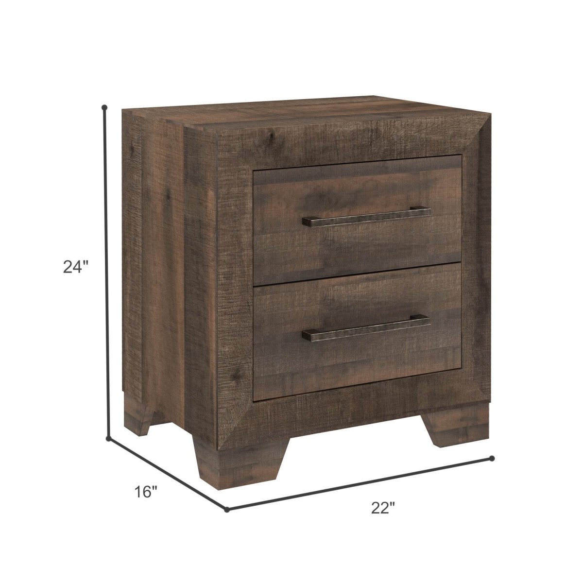 Brown Engineered Wood 2 - Drawer Nightstand - Somnio - Omega Lifestyles