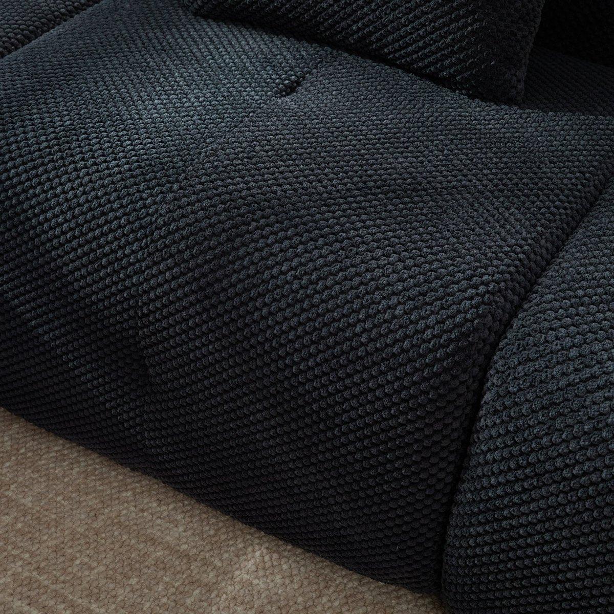 Charcoal Tufted Comfy Fuzzy Fabric Loveseat With Pillows - Omega Lifestyles