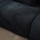 Charcoal Tufted Comfy Fuzzy Fabric Loveseat With Pillows - Omega Lifestyles