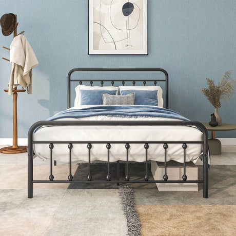 Full Metal Platform Victorian Style Bed Frame - Somnio - Omega Lifestyles