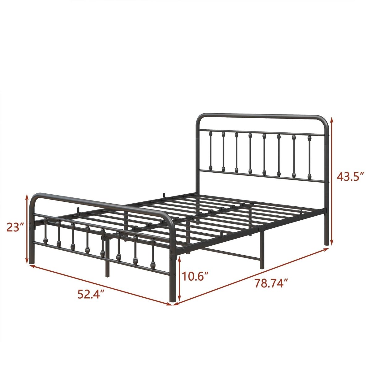 Full Metal Platform Victorian Style Bed Frame - Somnio - Omega Lifestyles