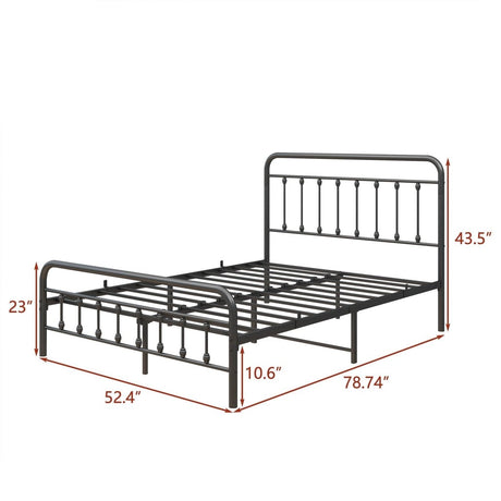 Full Metal Platform Victorian Style Bed Frame - Somnio - Omega Lifestyles