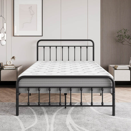 Full Metal Platform Victorian Style Bed Frame - Somnio - Omega Lifestyles