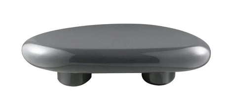 Gray High Gloss Contemporary Metal Synthetic Wood Coffee Table - Omega Lifestyles