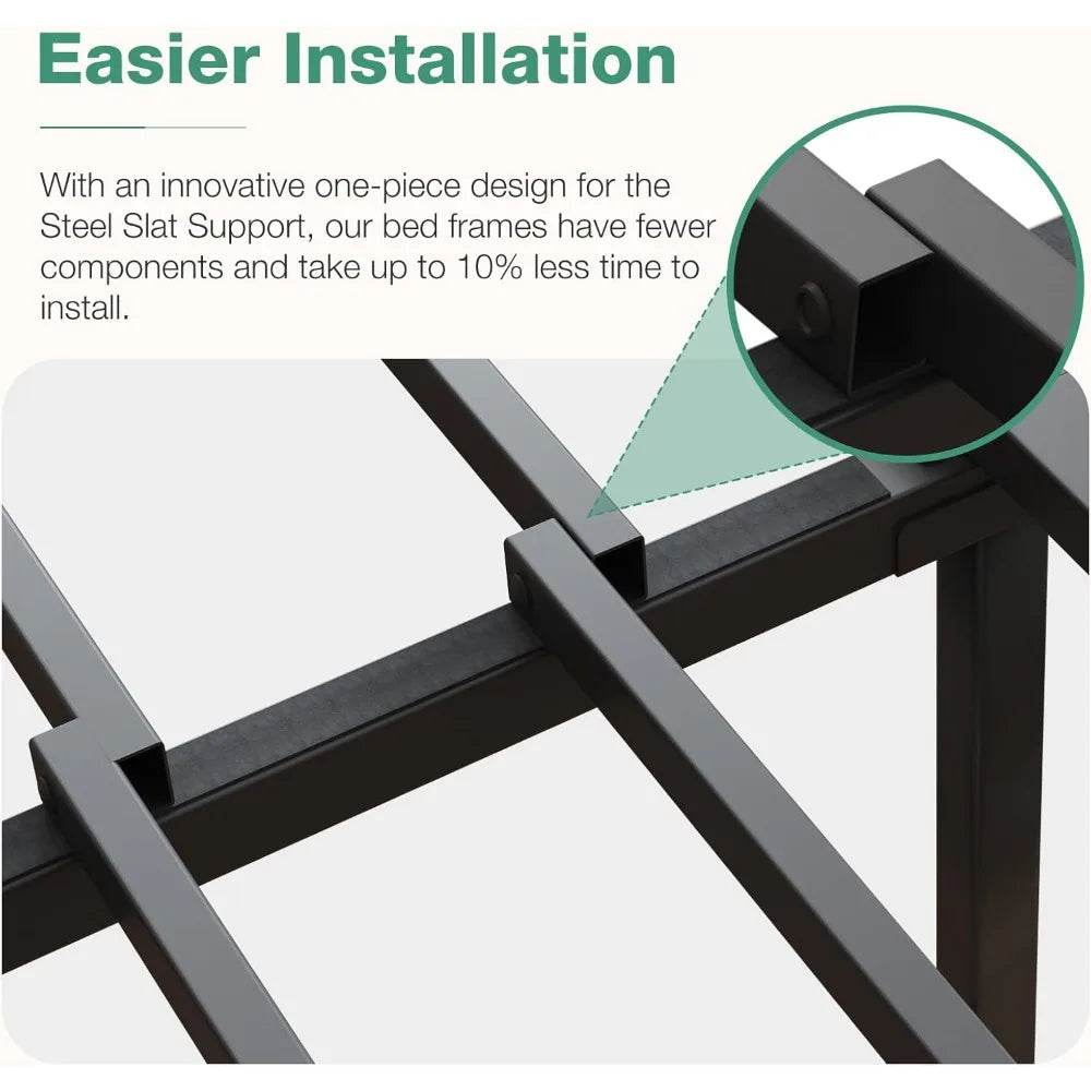 Heavy Duty 14-Inch Metal Platform Bed Frame with Storage - Omega Lifestyles