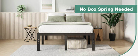 Heavy Duty 14-Inch Metal Platform Bed Frame with Storage - Omega Lifestyles