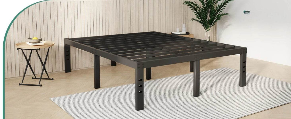 Heavy Duty 14-Inch Metal Platform Bed Frame with Storage - Omega Lifestyles