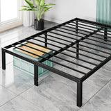Heavy-Duty Metal Platform Bed Frame with Elevated Storage - Omega Lifestyles
