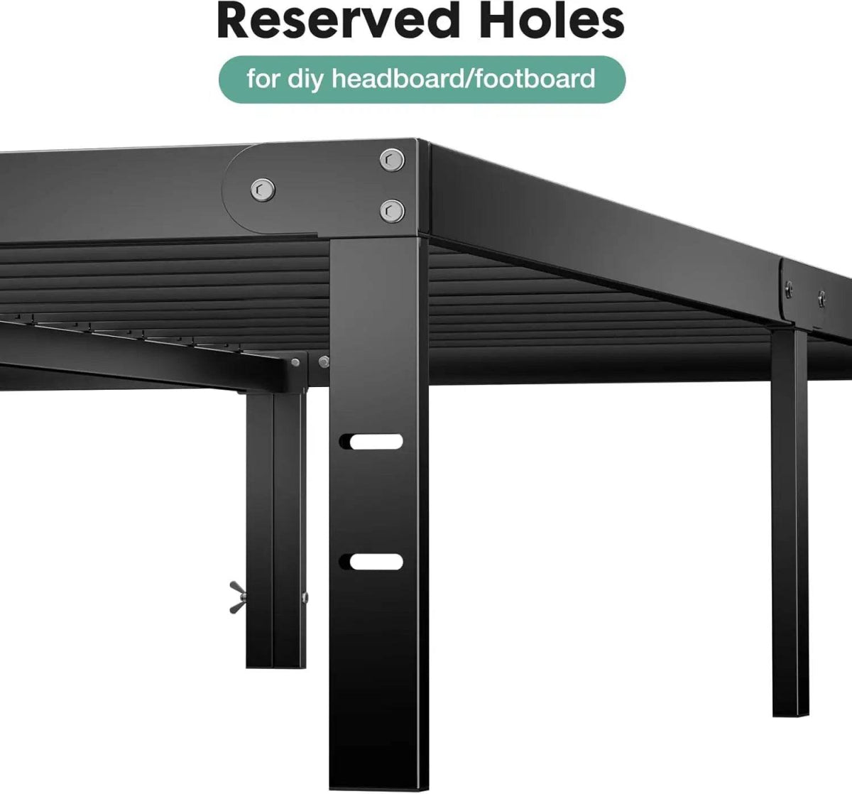 Heavy-Duty Metal Platform Bed Frame with Elevated Storage - Omega Lifestyles