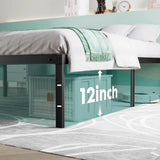 Heavy-Duty Metal Platform Bed Frame with Elevated Storage - Omega Lifestyles