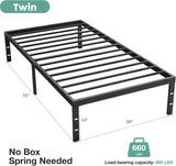 Heavy-Duty Metal Platform Bed Frame with Elevated Storage - Omega Lifestyles