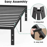 Heavy-Duty Metal Platform Bed Frame with Elevated Storage - Omega Lifestyles