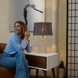 Modern Gold Table Lamp With Clear Glass Shade - Sleep Galleria