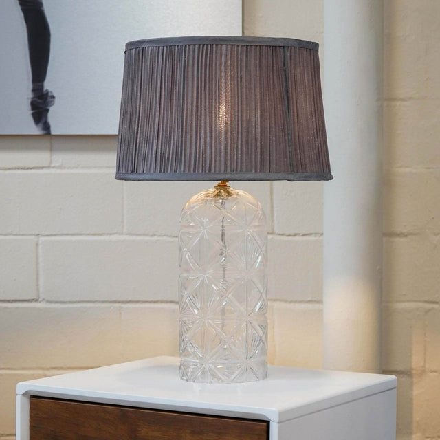 Modern Gold Table Lamp With Clear Glass Shade - Omega Lifestyles