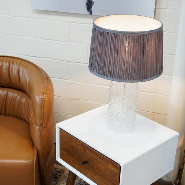 Modern Gold Table Lamp With Clear Glass Shade - Omega Lifestyles