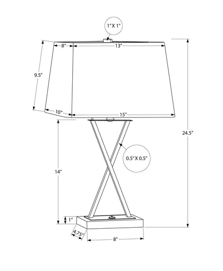 Transitional Black Metal USB Port Table Lamp - Sleep Galleria