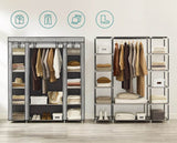 Portable Fabric Closet Wardrobe With Hanging Rod Organizer - Omega Lifestyles