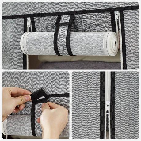 Portable Fabric Closet Wardrobe With Hanging Rod Organizer - Omega Lifestyles