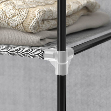 Portable Fabric Closet Wardrobe With Hanging Rod Organizer - Omega Lifestyles