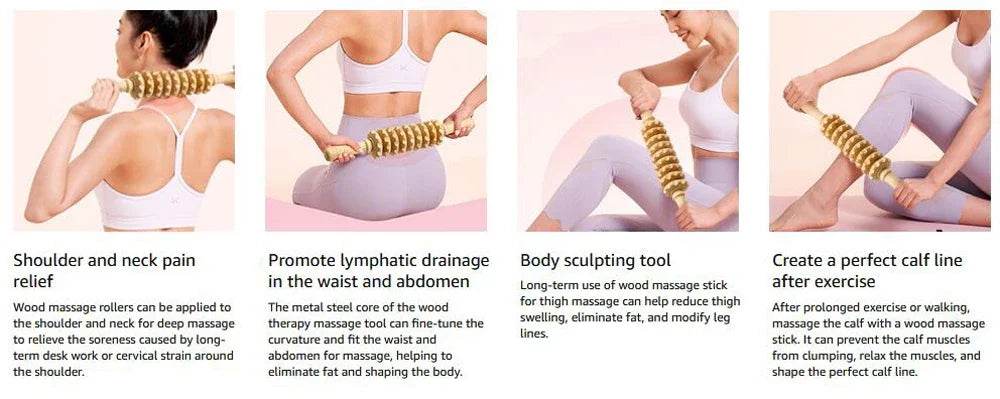 Wooden Curved Body Massage Roller For Cellulite Relief - Sleep Galleria