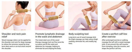 Wooden Curved Body Massage Roller For Cellulite Relief - Sleep Galleria