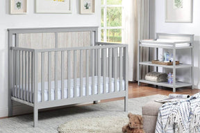 4-in-1 Convertible Wooden Grey Baby Crib - Omega Lifestyles