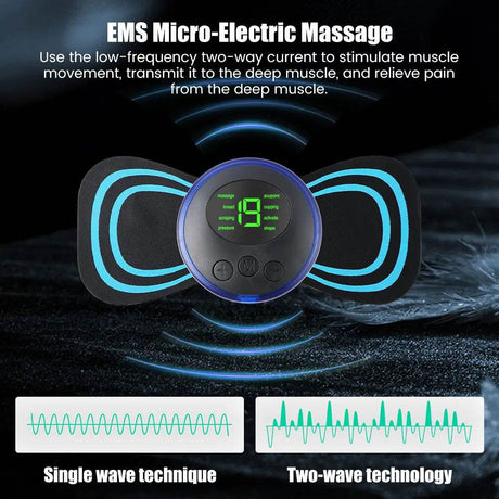 Portable EMS Neck Massager Electric Muscle Stimulator Patch - Omega Lifestyles