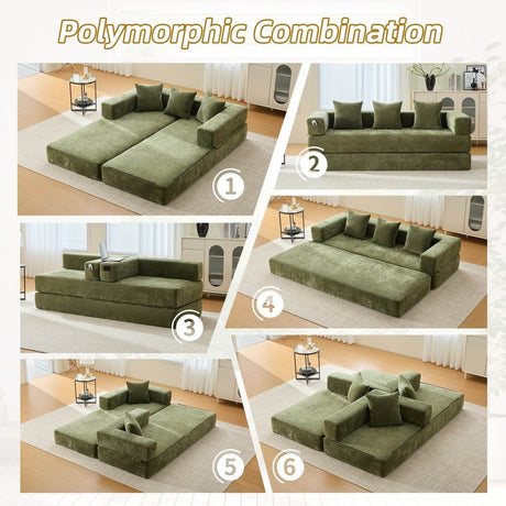 Foldable Chenille Foam Sofa Bed With Removable Cover - SUYOLS - Omega Lifestyles