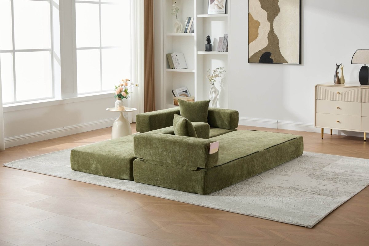 Foldable Chenille Foam Sofa Bed With Removable Cover - SUYOLS - Omega Lifestyles