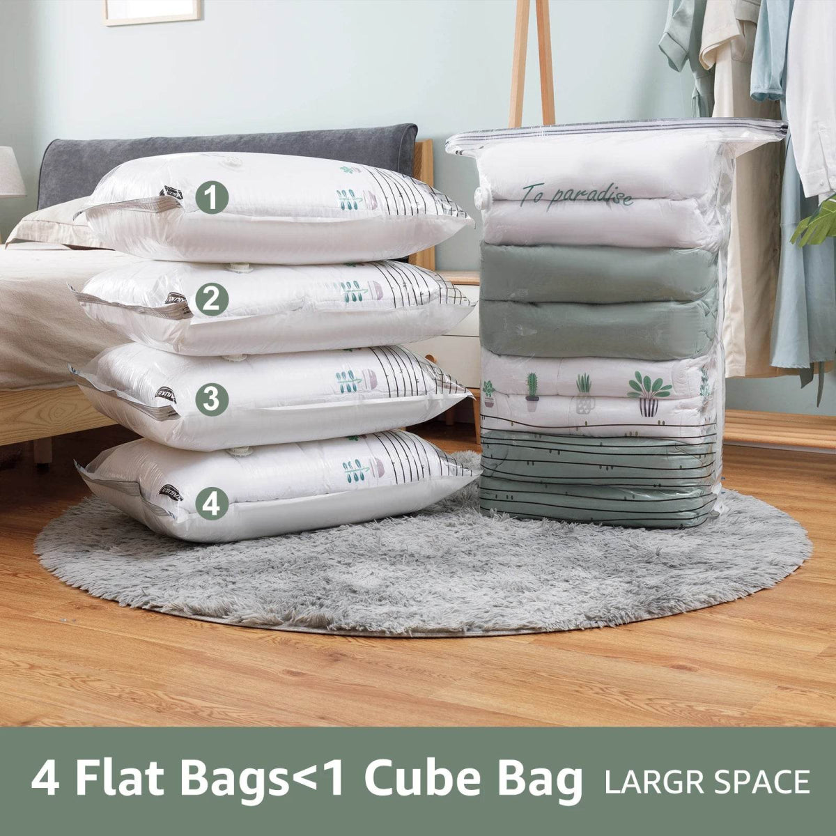 Cubic Vacuum Compression Storage Bags for Clothes and Travel - Omega Lifestyles