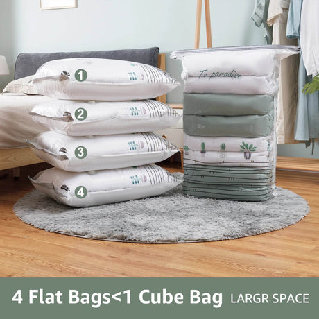 Cubic Vacuum Compression Storage Bags for Clothes and Travel - Omega Lifestyles