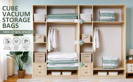 Cubic Vacuum Compression Storage Bags for Clothes and Travel - Omega Lifestyles