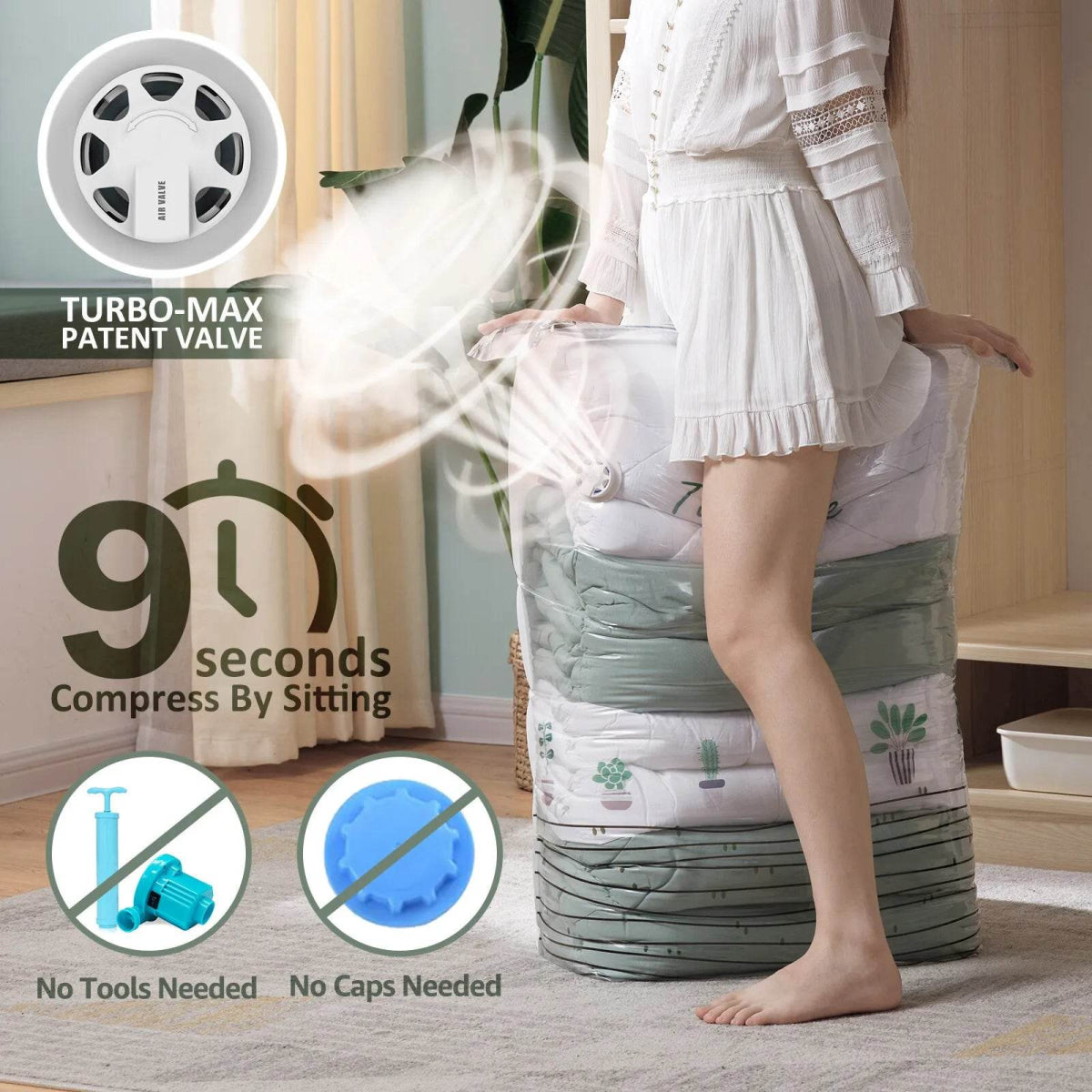 Cubic Vacuum Compression Storage Bags for Clothes and Travel - Omega Lifestyles