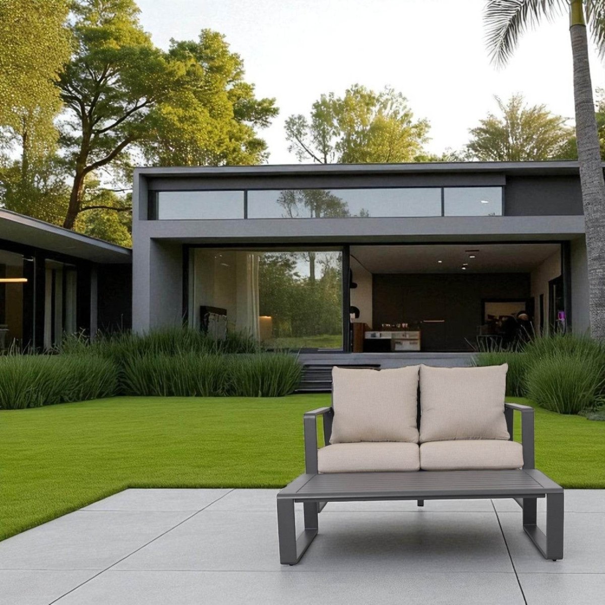 Aluminum Loveseat And Coffee Table Set With Cushions - Tino Tino - Omega Lifestyles