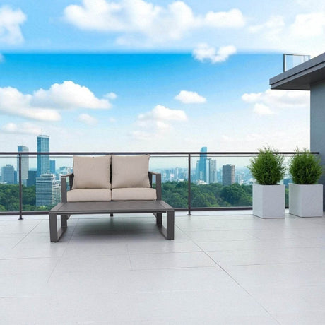 Aluminum Loveseat And Coffee Table Set With Cushions - Tino Tino - Omega Lifestyles