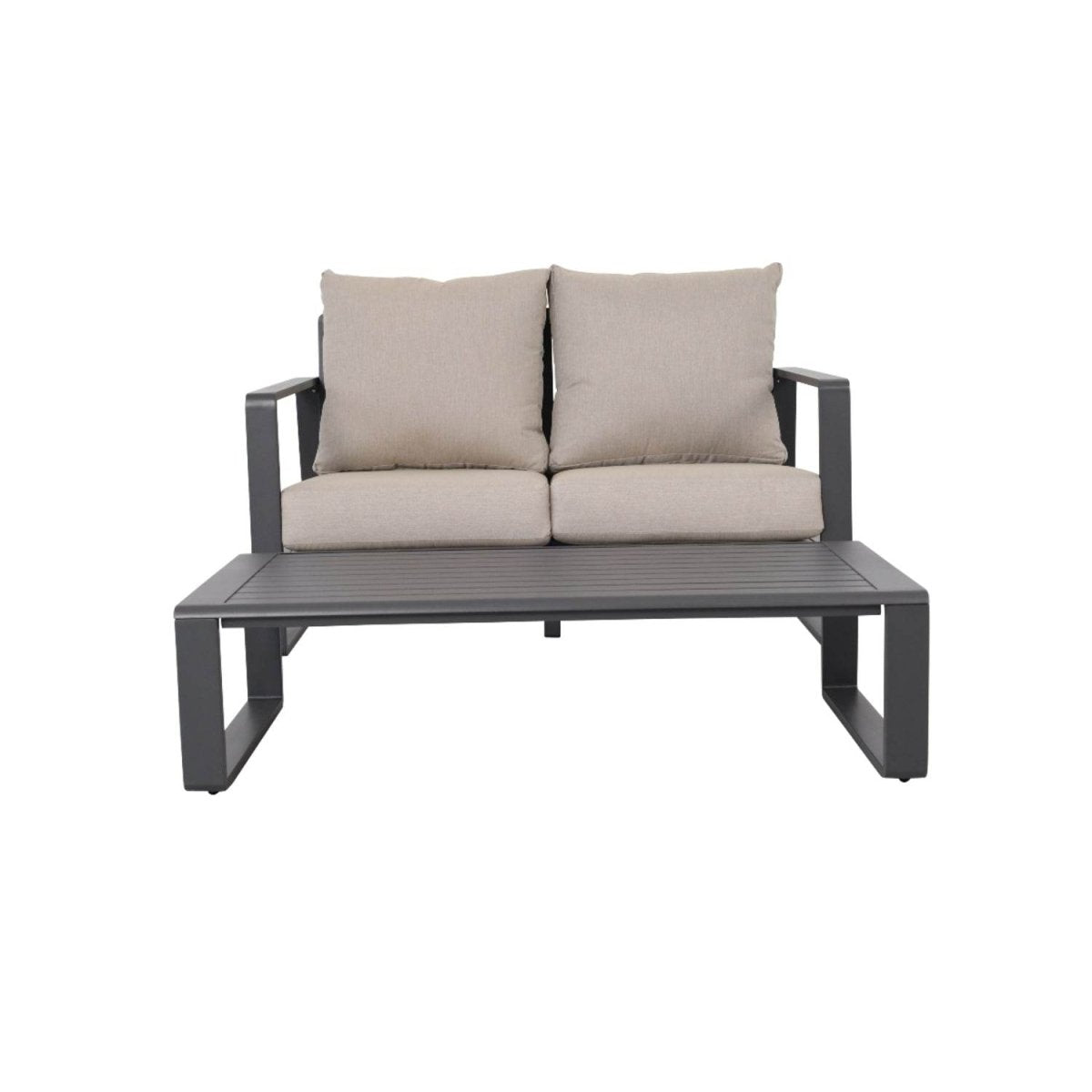Aluminum Loveseat And Coffee Table Set With Cushions - Tino Tino - Omega Lifestyles
