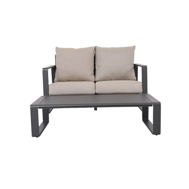 Aluminum Loveseat And Coffee Table Set With Cushions - Tino Tino - Omega Lifestyles