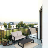 Double Sofa And Rectangular Aluminum Coffee Table Set - Tino Tino - Omega Lifestyles