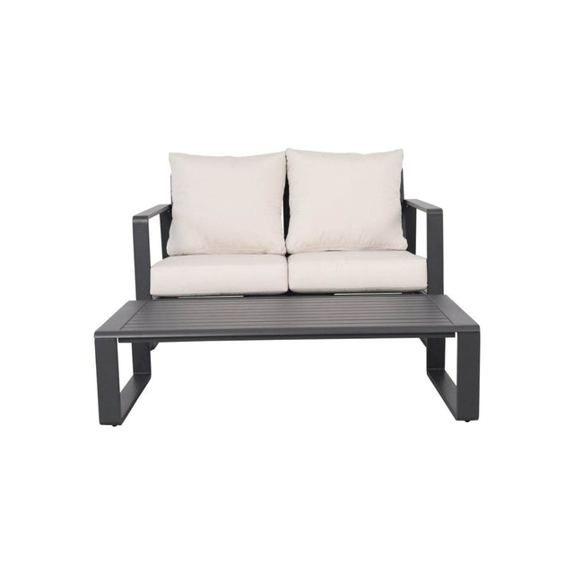 Double Sofa And Rectangular Aluminum Coffee Table Set - Tino Tino - Omega Lifestyles