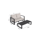 Double Sofa And Rectangular Aluminum Coffee Table Set - Tino Tino - Omega Lifestyles