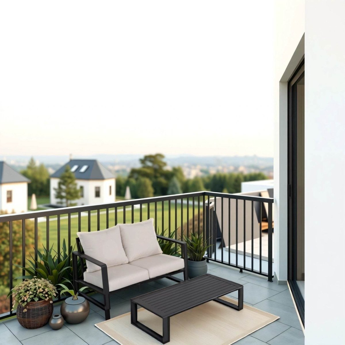 Double Sofa And Rectangular Coffee Table Set With Cushions - Tino Tino - Omega Lifestyles