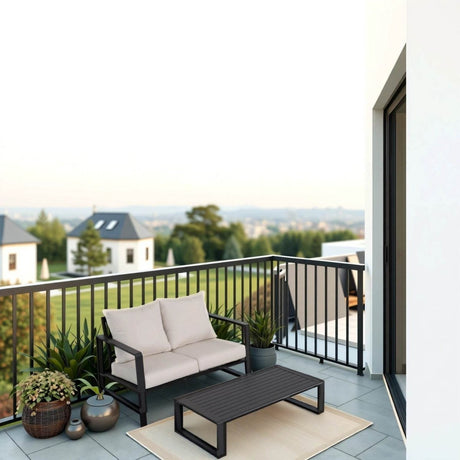 Double Sofa And Rectangular Coffee Table Set With Cushions - Tino Tino - Omega Lifestyles