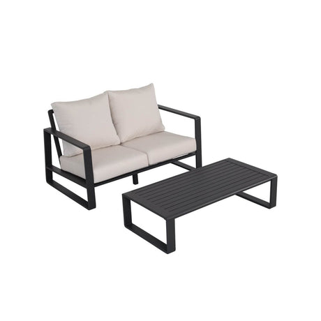 Double Sofa And Rectangular Coffee Table Set With Cushions - Tino Tino - Omega Lifestyles