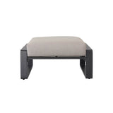 Set of 2 Aluminum Ottomans With Plush Beige Cushions - Tino Tino - Omega Lifestyles