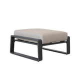 Set of 2 Aluminum Ottomans With Plush Beige Cushions - Tino Tino - Omega Lifestyles